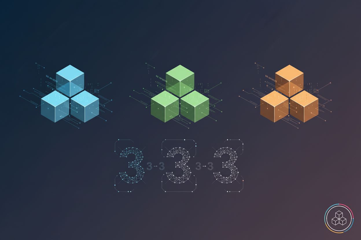 Illustration for a guide to the 3-3-3 marketing rule, representing a campaign focused on three phases, three messages, and three channels