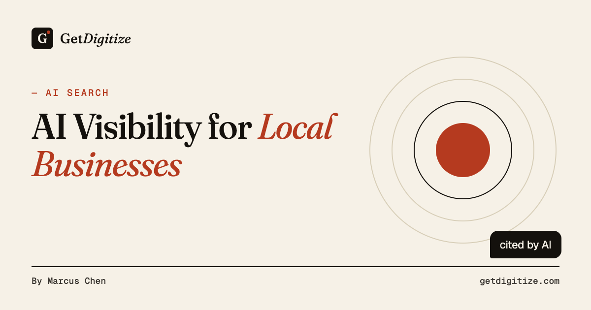 GetDigitize title card for AI Visibility for Local Businesses